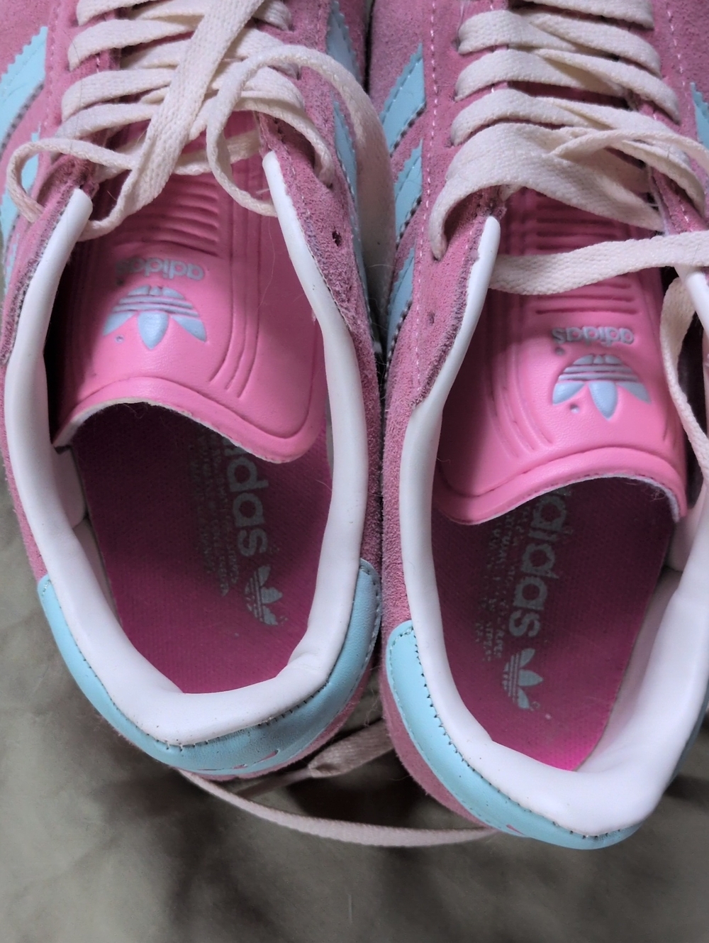 RARE adidas Bliss Pink / Clear / Mint Gazelles Size 6 - Picture 2 of 5